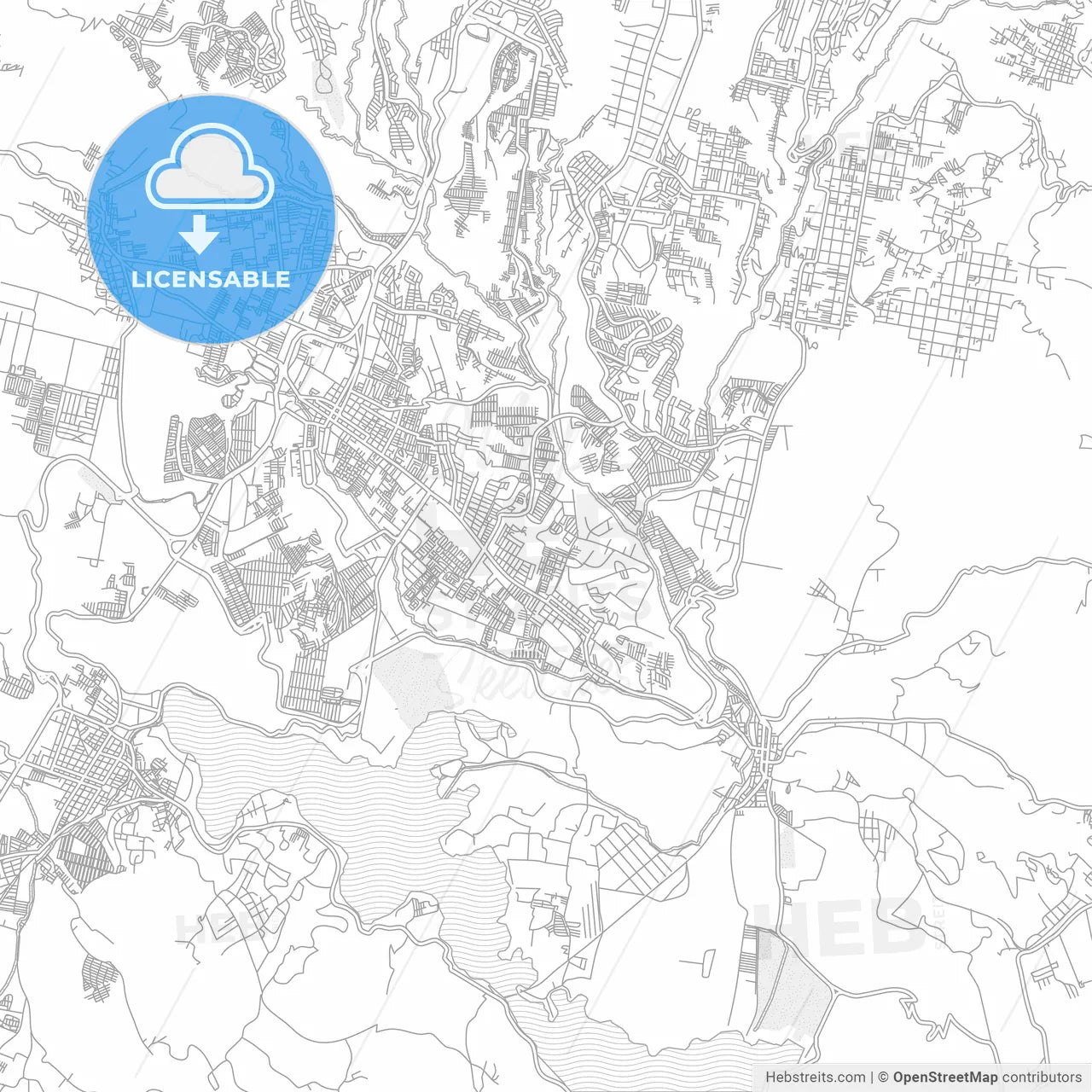 San Miguel Petapa, Guatemala, Guatemala, bright outlined vector map