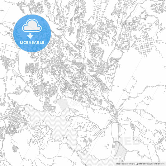 San Miguel Petapa, Guatemala, Guatemala, bright outlined vector map