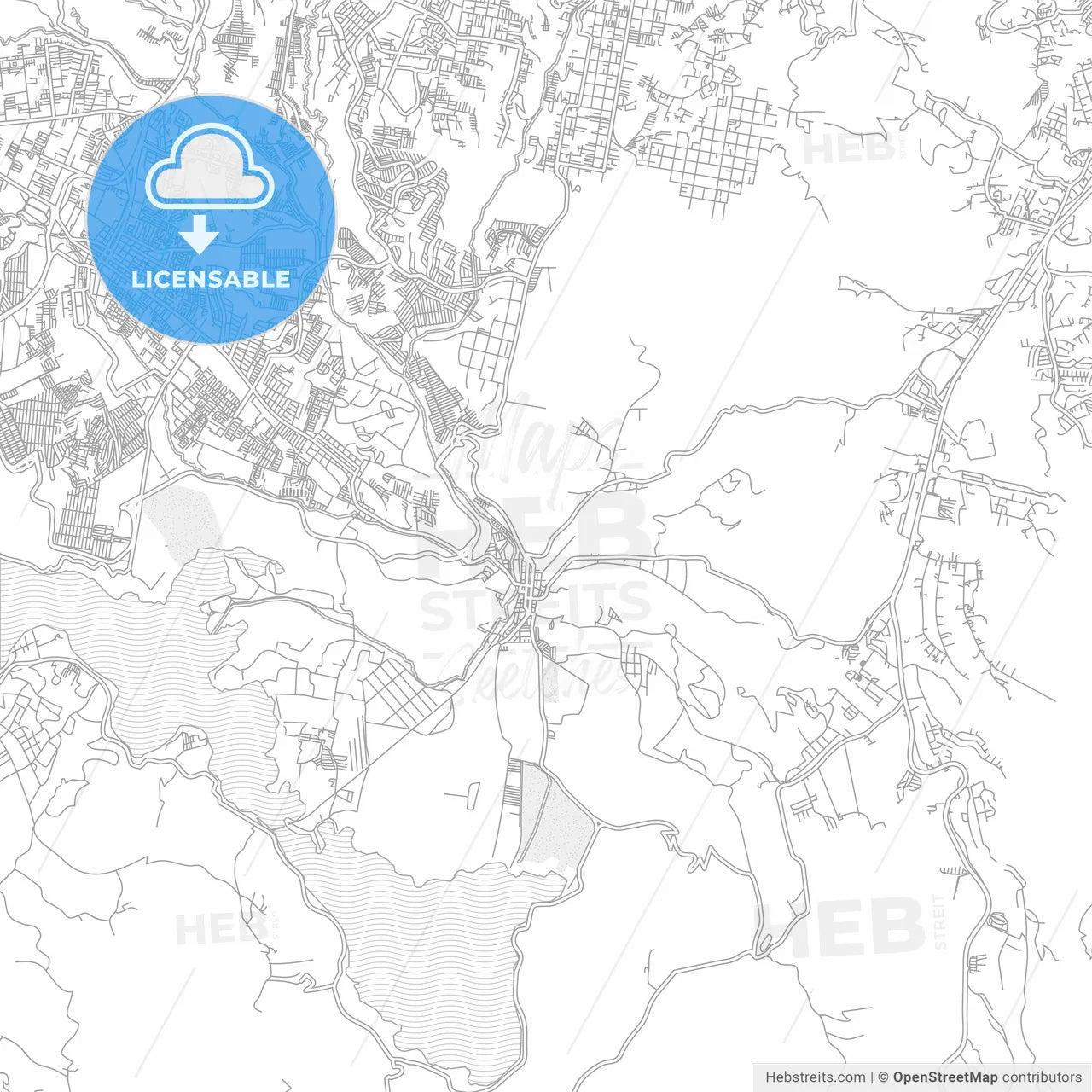 Villa Canales, Guatemala, Guatemala, bright outlined vector map