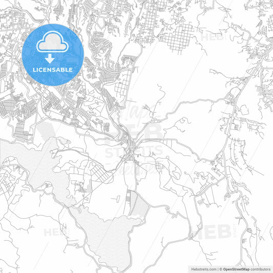 Villa Canales, Guatemala, Guatemala, bright outlined vector map