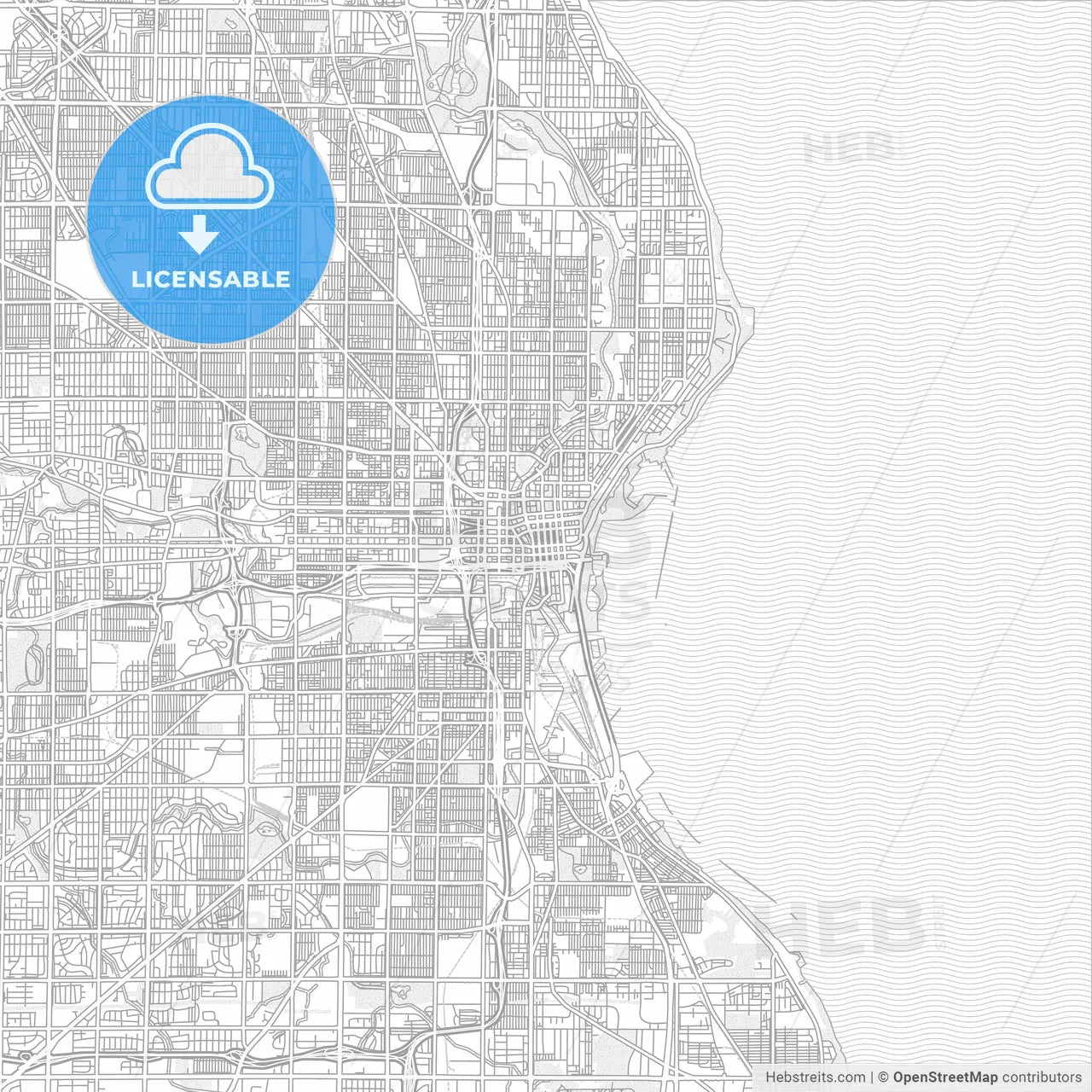 Milwaukee, Wisconsin, USA, bright outlined vector map
