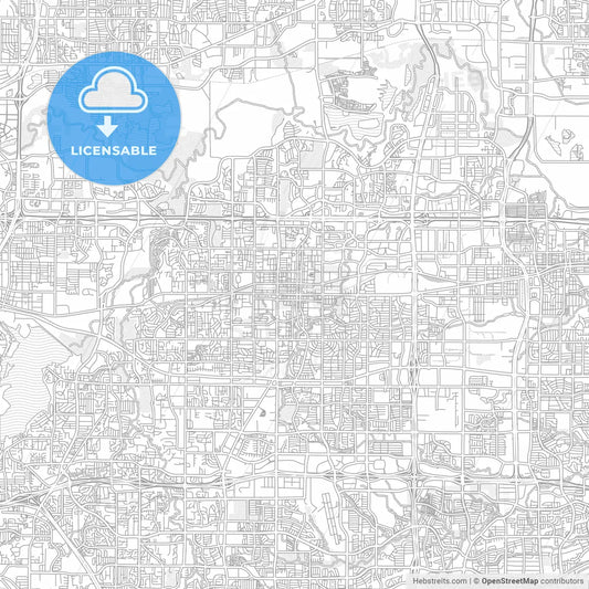 Arlington, Texas, USA, bright outlined vector map