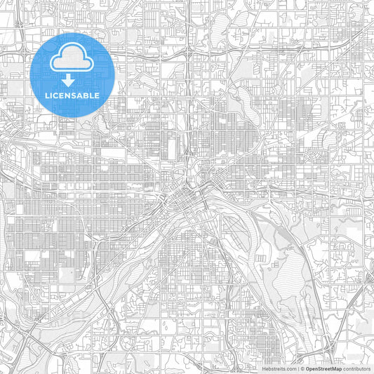 Saint Paul, Minnesota, USA, bright outlined vector map