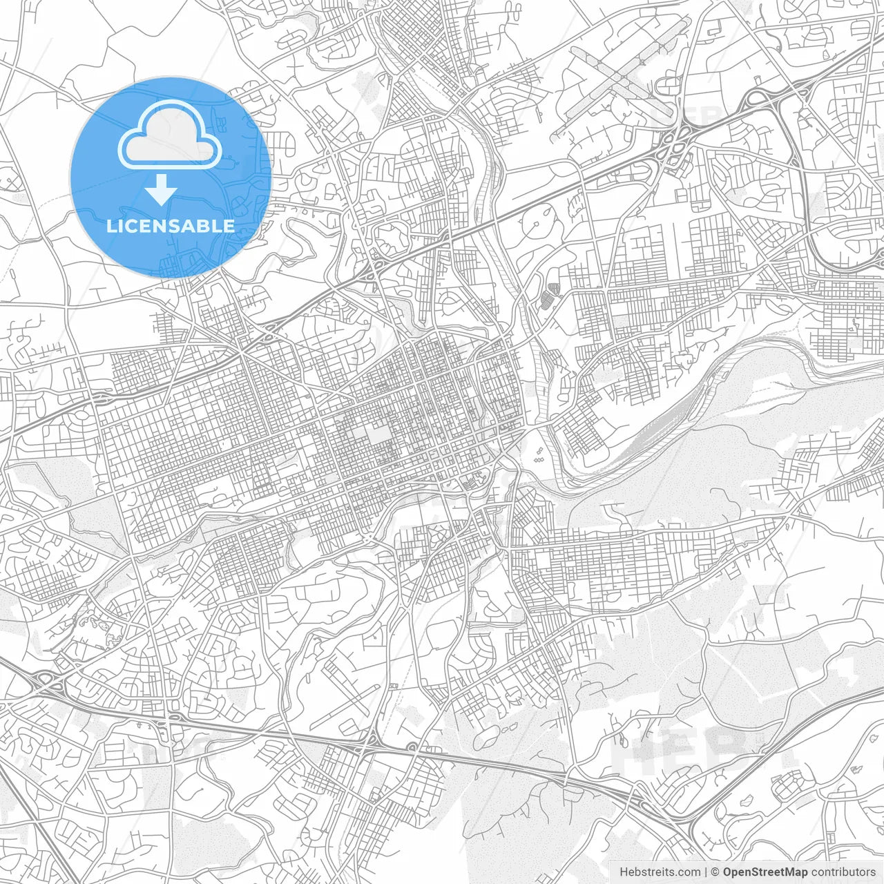 Allentown, Pennsylvania, USA, bright outlined vector map
