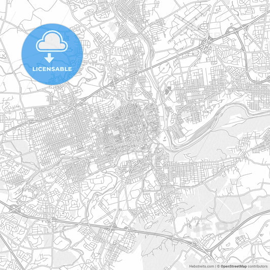 Allentown, Pennsylvania, USA, bright outlined vector map