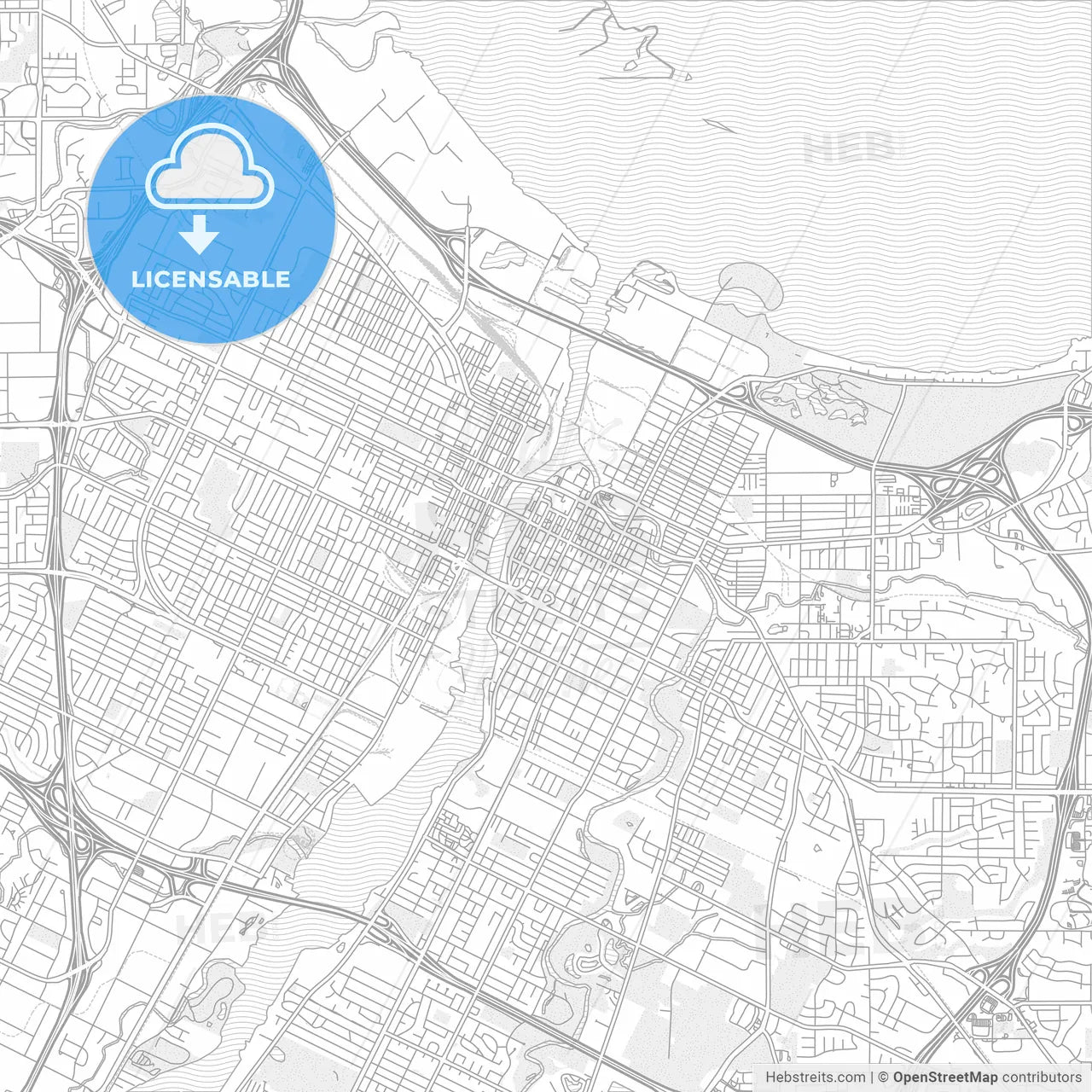 Green Bay, Wisconsin, USA, bright outlined vector map