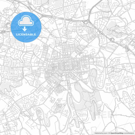 Lancaster, Pennsylvania, USA, bright outlined vector map