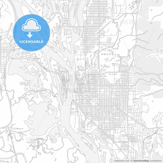 La Crosse, Wisconsin, United States of America, bright outlined vector map