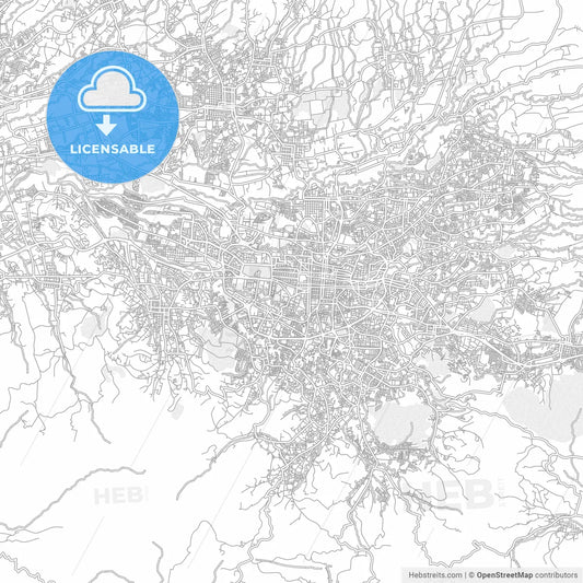 San José, San José, Costa Rica, bright outlined vector map