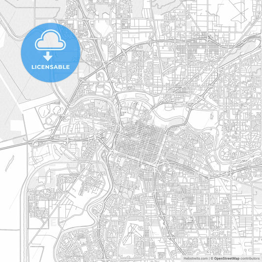 Sacramento, California, USA, bright outlined vector map