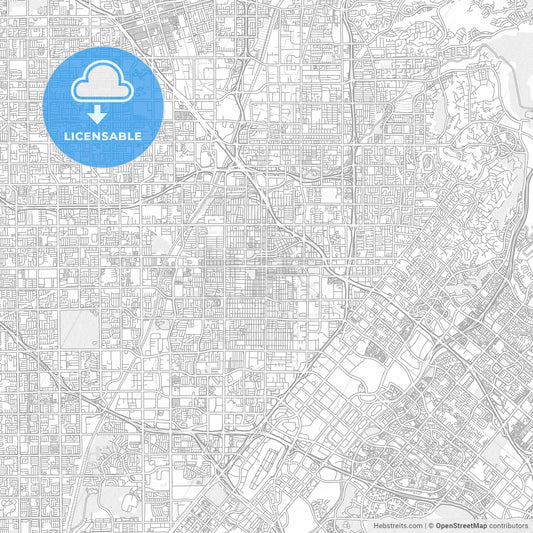 Santa Ana, California, USA, bright outlined vector map