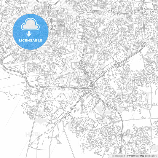 Chesapeake, Virginia, USA, bright outlined vector map