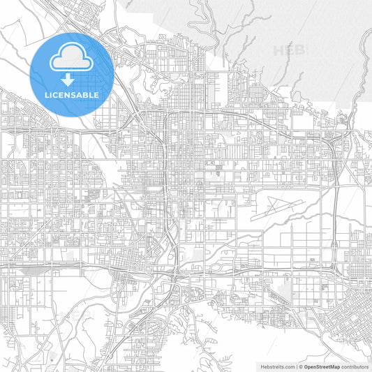 San Bernardino, California, USA, bright outlined vector map