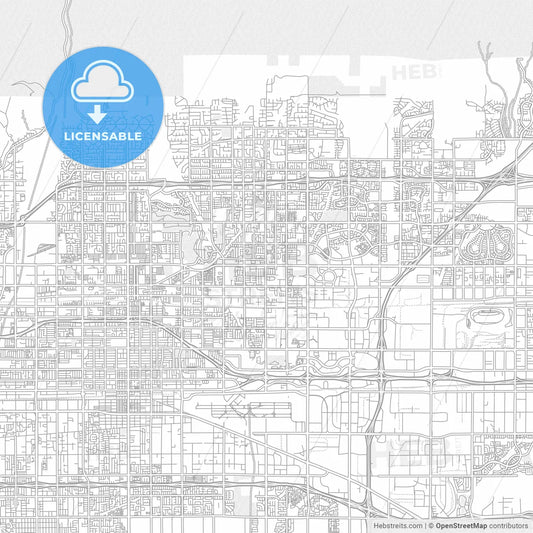 Rancho Cucamonga, California, USA, bright outlined vector map