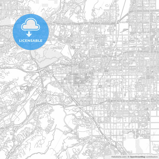 Pomona, California, USA, bright outlined vector map