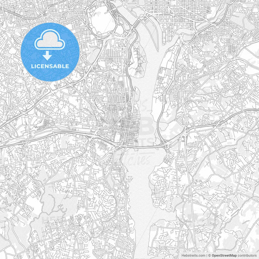 Alexandria, Virginia, USA, bright outlined vector map