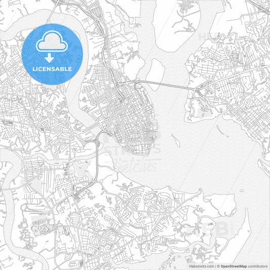Charleston, South Carolina, USA, bright outlined vector map