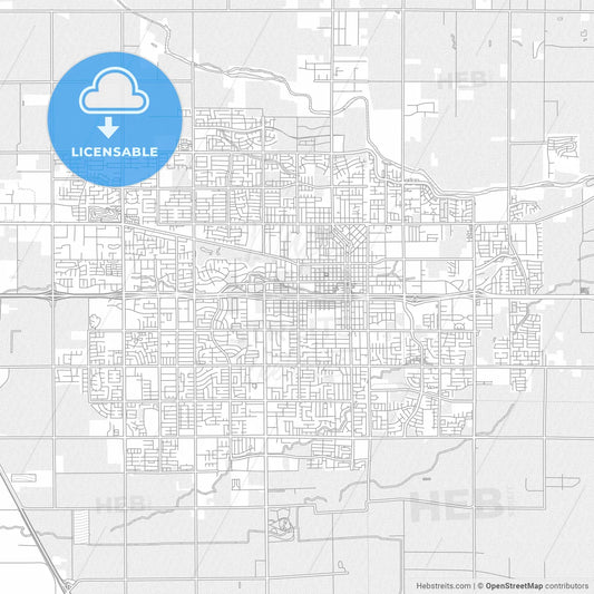 Visalia, California, USA, bright outlined vector map