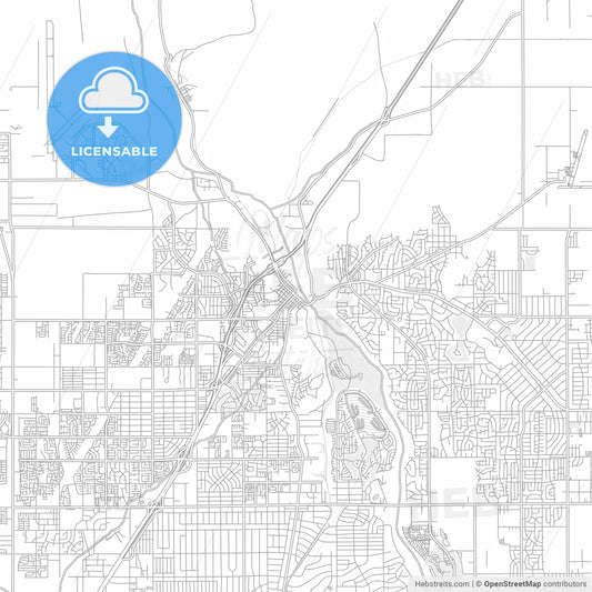 Victorville, California, USA, bright outlined vector map