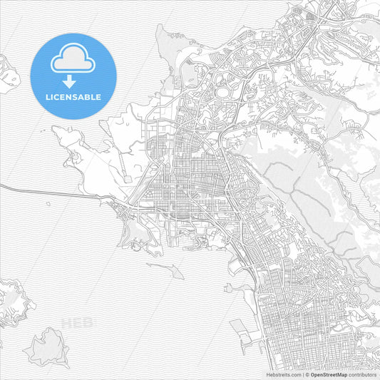 Richmond, California, USA, bright outlined vector map