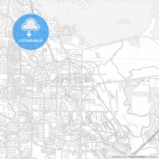Lewisville, Texas, USA, bright outlined vector map