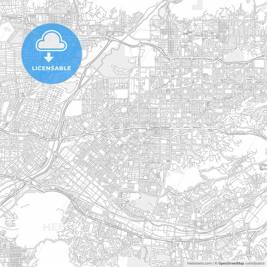 West Covina, California, USA, bright outlined vector map