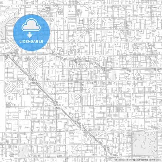 Westminster, California, USA, bright outlined vector map