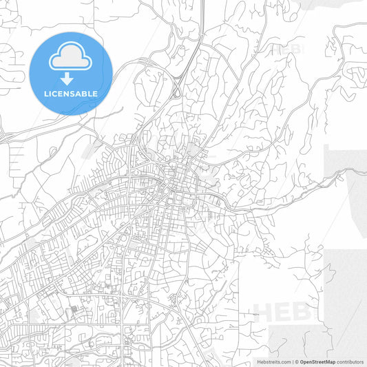 Santa Fe, New Mexico, USA, bright outlined vector map