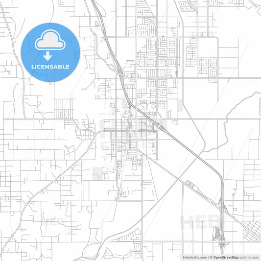 Perris, California, USA, bright outlined vector map