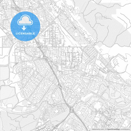 Union City, California, USA, bright outlined vector map