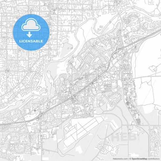 Rancho Cordova, California, USA, bright outlined vector map