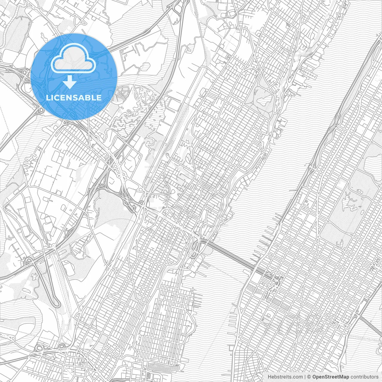 Union City, New Jersey, USA, bright outlined vector map