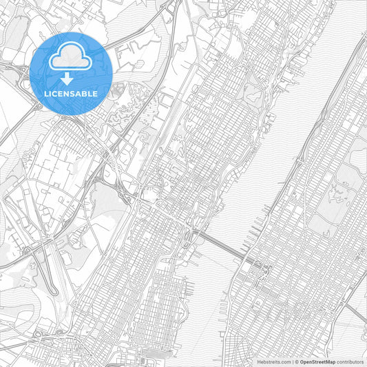 Union City, New Jersey, USA, bright outlined vector map