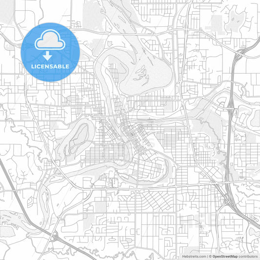 Eau Claire, Wisconsin, USA, bright outlined vector map