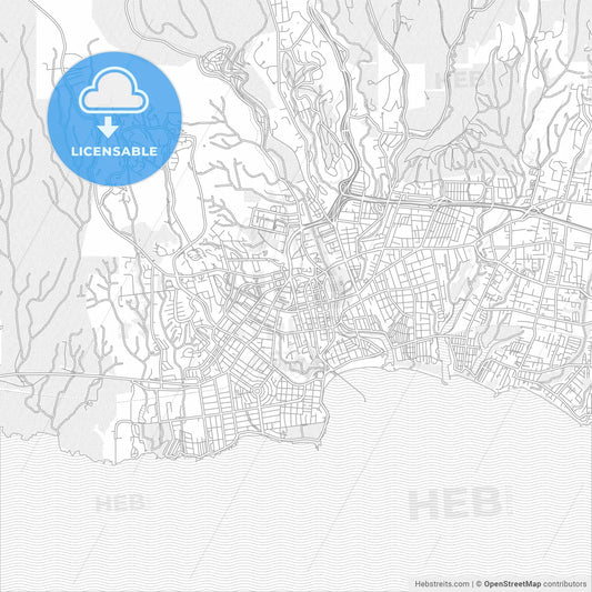 Santa Cruz, California, USA, bright outlined vector map