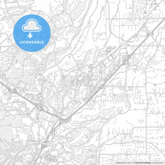 Rocklin, California, USA, bright outlined vector map
