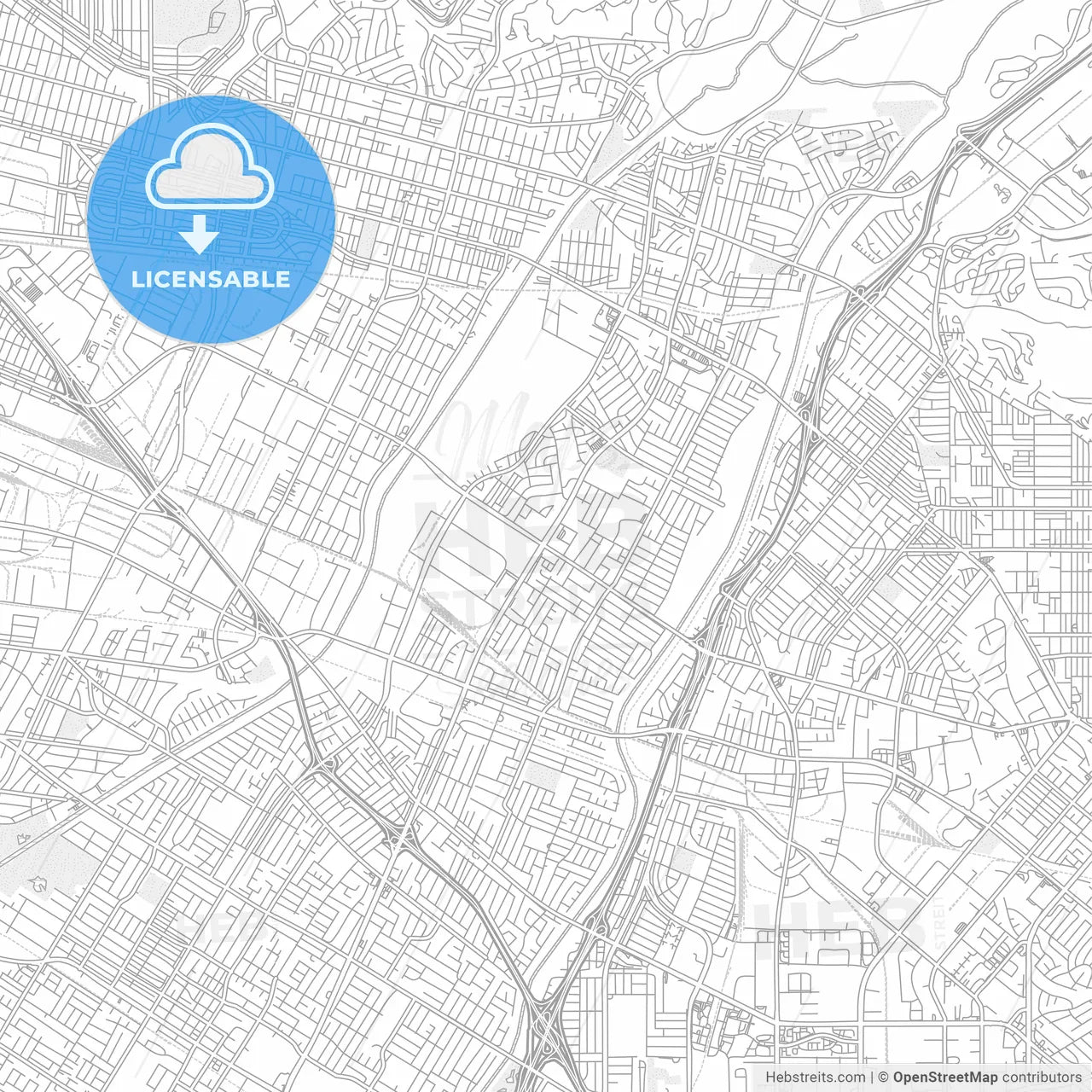 Pico Rivera, California, USA, bright outlined vector map
