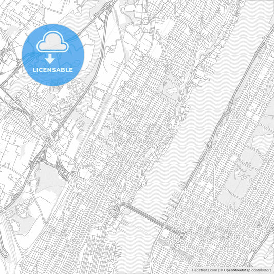 West New York, New Jersey, United States of America, bright outlined vector map