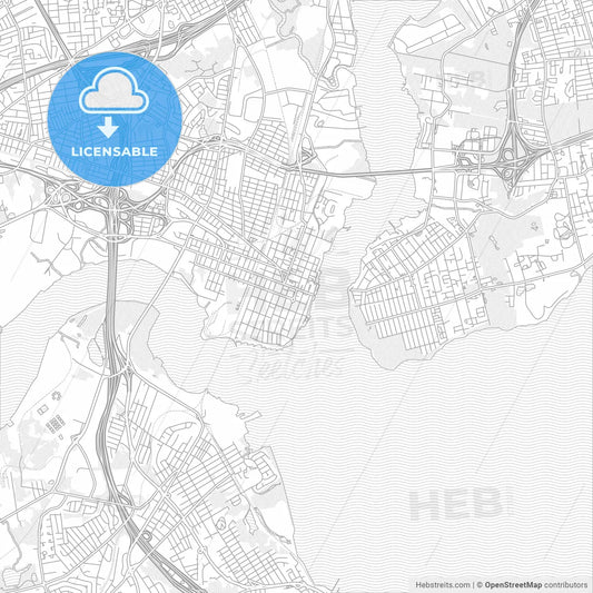 Perth Amboy, New Jersey, United States of America, bright outlined vector map