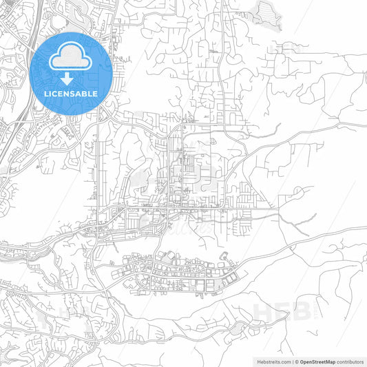 Poway, California, United States of America, bright outlined vector map