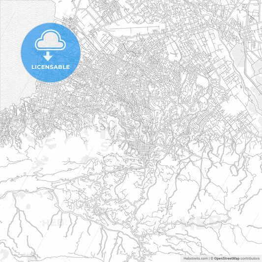 Pétion-Ville, Ouest, Haiti, bright outlined vector map