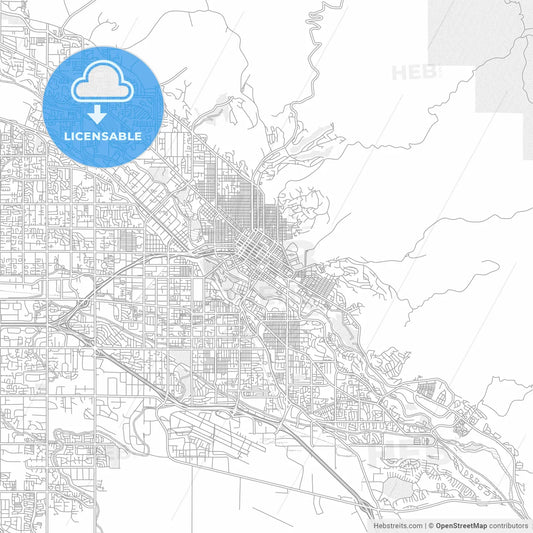Boise, Idaho, USA, bright outlined vector map
