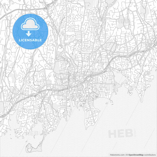 Stamford, Connecticut, USA, bright outlined vector map