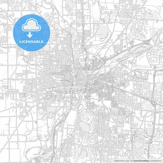 Dayton, Ohio, USA, bright outlined vector map