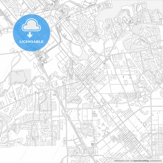 League City, Texas, USA, bright outlined vector map