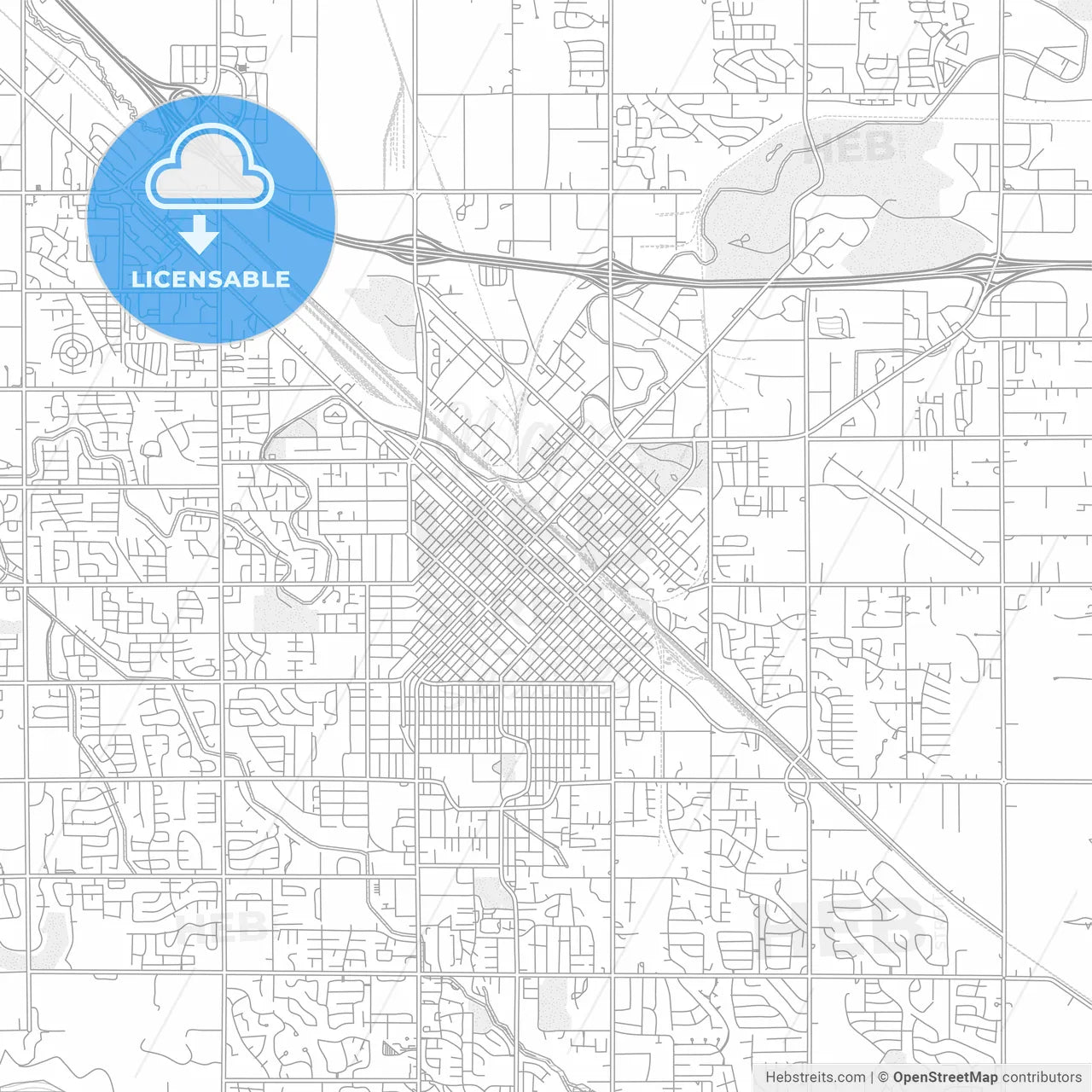Nampa, Idaho, USA, bright outlined vector map