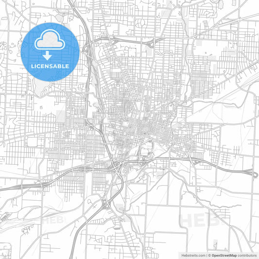 Canton, Ohio, USA, bright outlined vector map