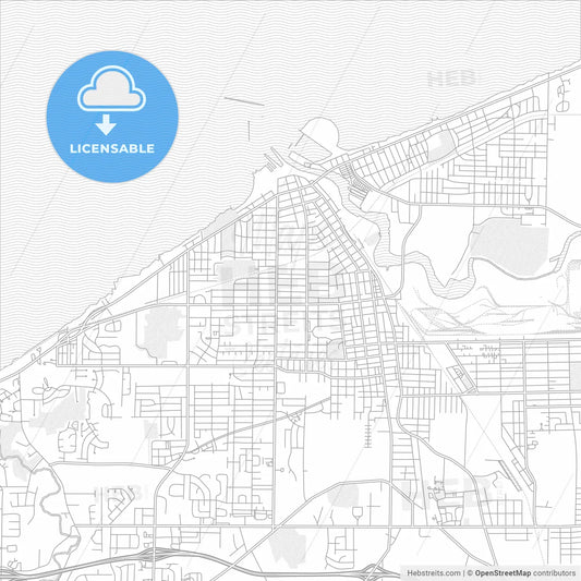 Lorain, Ohio, USA, bright outlined vector map