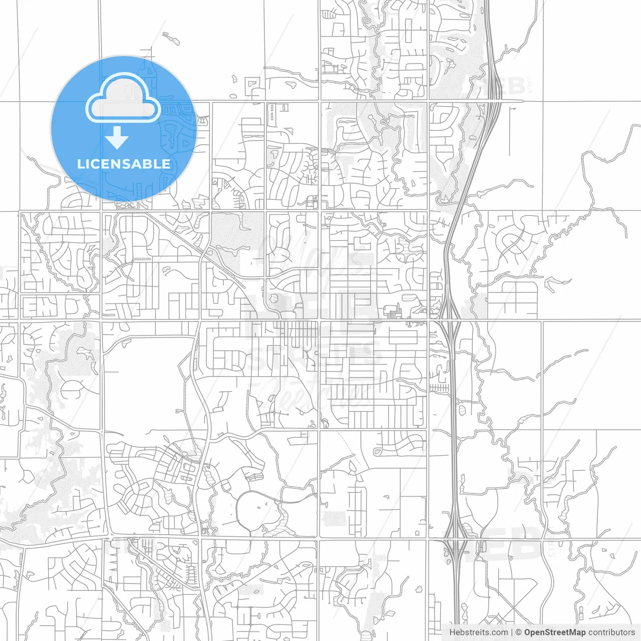 Ankeny, Iowa, USA, bright outlined vector map