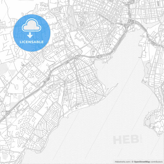 West Haven, Connecticut, USA, bright outlined vector map
